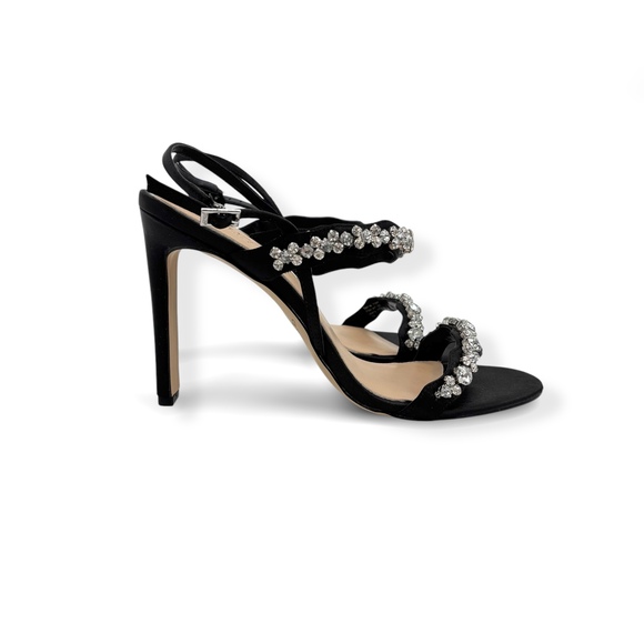 Jewel Badgley Mischka Black Crystal Odette Slingback Sandal‎ - Womens Size 10 - Picture 5 of 7